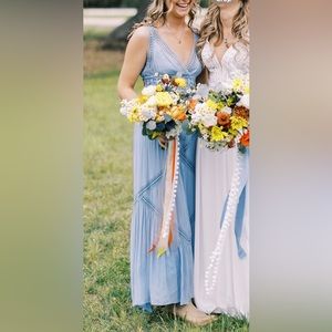 Dusty Blue Tiered Maxi Dress